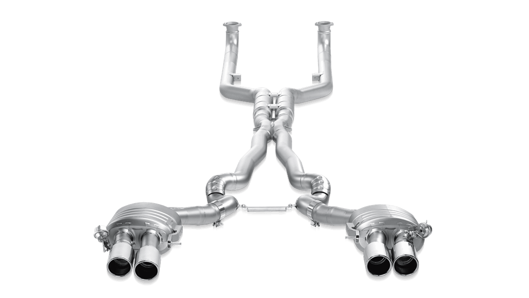 F06 M6 Evolution Exhaust System w/ Carbon Tail Pipe Set (Titanium)