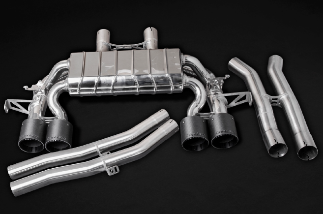 BMW M3/M4 (G8X) - ECE Valved Exhaust, Middle Silencer Spare + Wicrom Tips (OE Actuators)