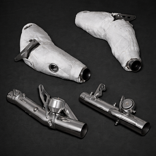 Ferrari F8 - SET: Valved Exhaust, OPF Spare & Downpipes + Heat Protection