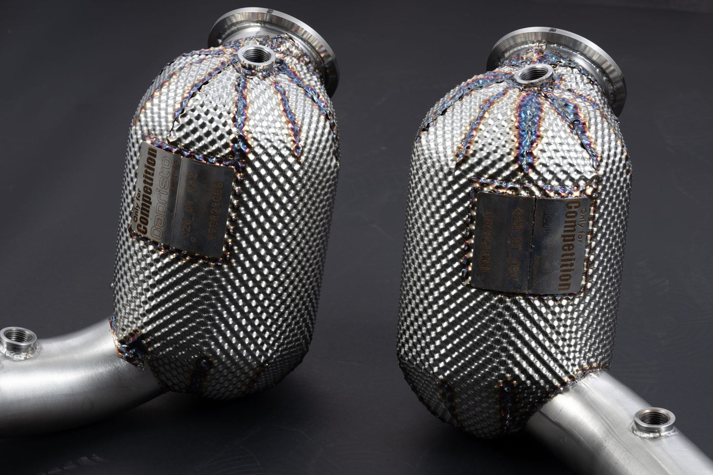 Ferrari Roma - Cat Spare Downpipes + Heat Protection