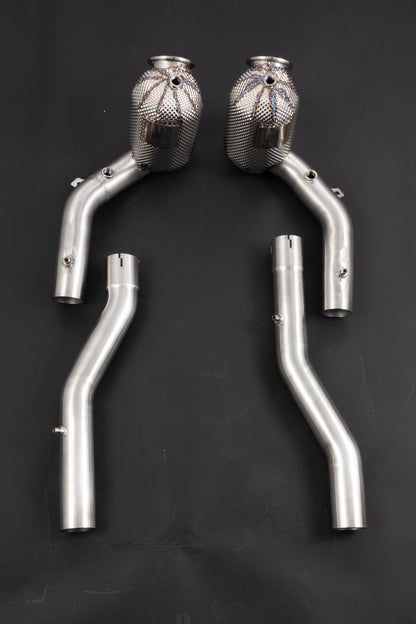 Ferrari Roma - Cat Spare Downpipes + Heat Protection