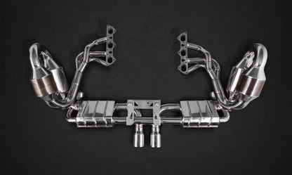 Porsche 991.1 GT3/3RS - Racing Valved Exhaust w Headers, Sport Cats, and Carbon Engine Cover (CES3)