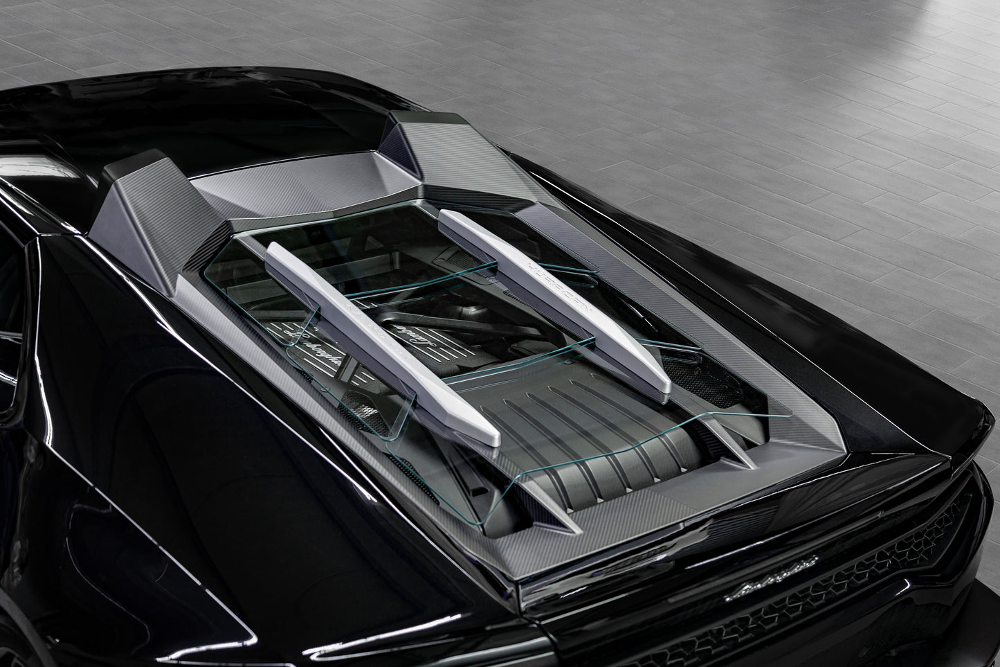 Lamborghini Huracan - Carbon Fiber + Glass Bonnet (With Scoops)