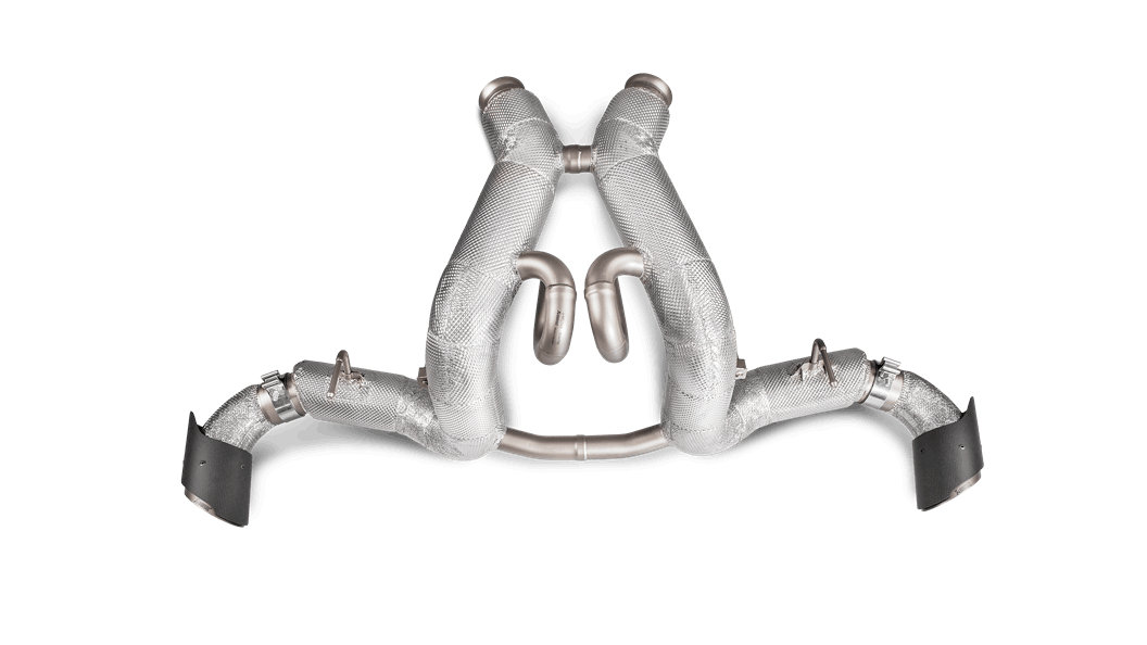 McLaren 540C / 570S Spider / 570GT Slip-On Exhaust System w/ Carbon Tail Pipe Set (Titanium)